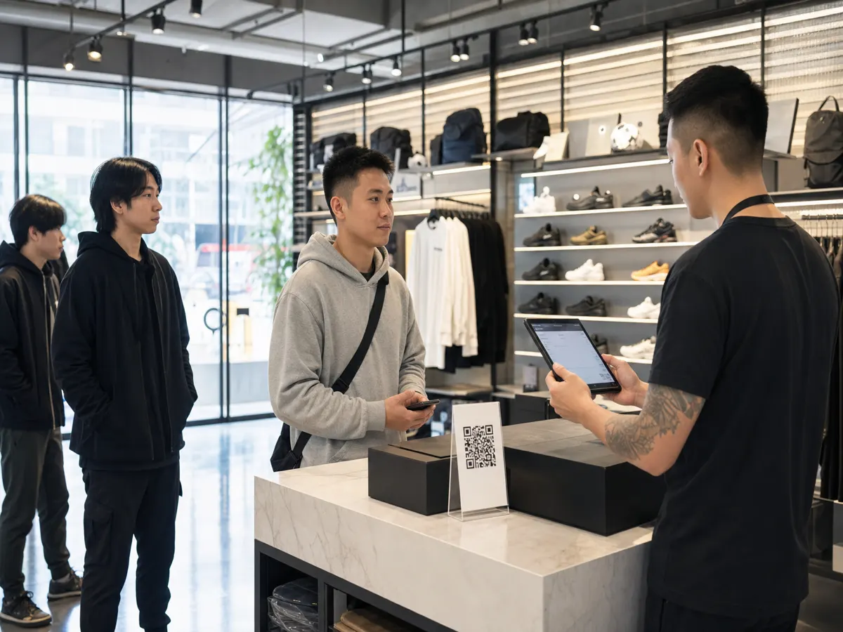 零售舖櫃檯,客人排隊等攞貨